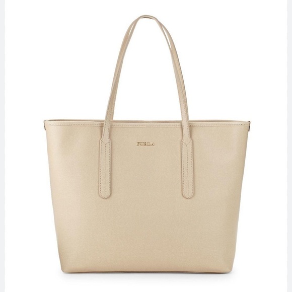 Furla Ariana Leather Open Tote in Natural - Picture 1 of 17